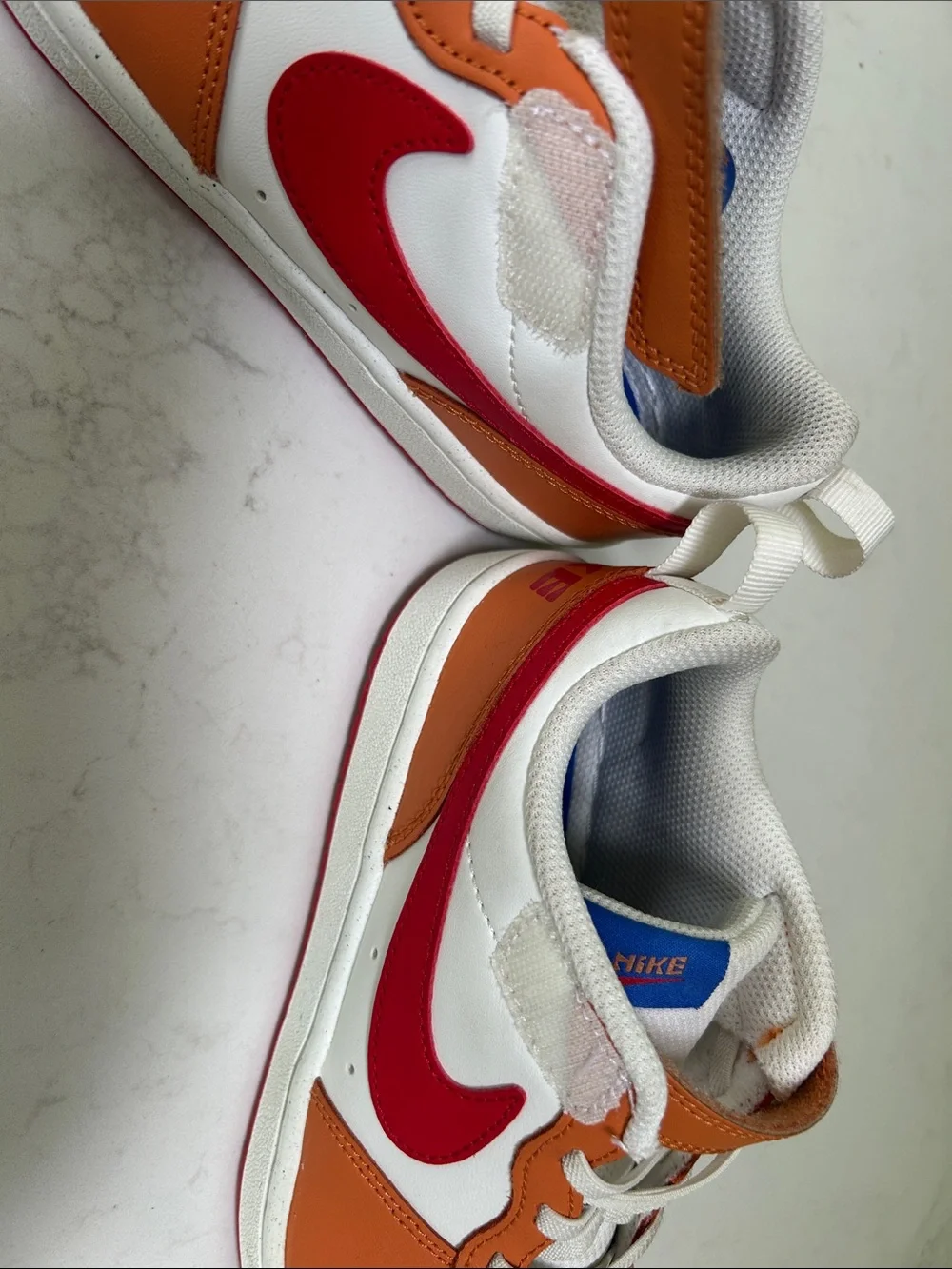 Nike | Kids Court Borough Low 2 Sneakers | Size 2.5Y | Sail/University Red/Curry